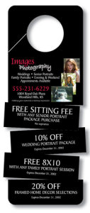 Promotional Door Hangers: Rectangular Shape with Four Tear Off Coupons